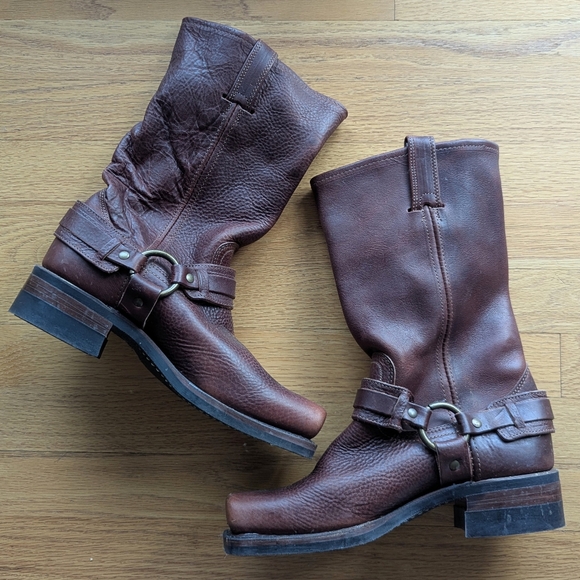 FRYE harness leather mid boots 8.5 - Picture 4 of 16